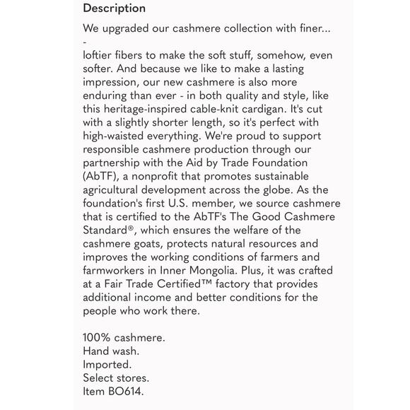 J. Crew Cashmere Shrunken Cable Knit V-neck Cardigan S - Picture 8 of 9